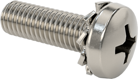 Paslanmaz Çelik Silindir Başlı Vidalar, Dış Dişli Pul ile, M5 x 0,8 mm Diş, 16 mm Uzunluk