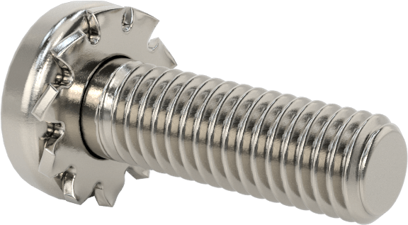 Paslanmaz Çelik Silindir Başlı Vidalar, Dış Dişli Pul ile, M5 x 0,8 mm Diş, 16 mm Uzunluk