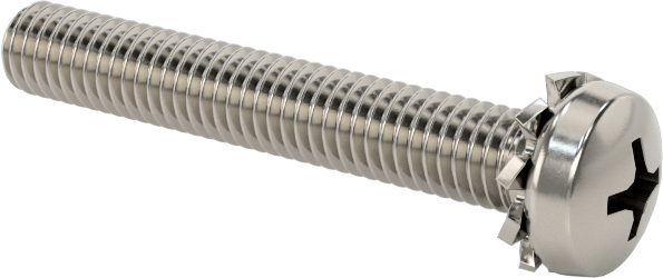 Paslanmaz Çelik Silindir Başlı Vidalar, Dış Dişli Kilit Pul, M3 x 0,5 mm Diş, 20 mm Uzunluk