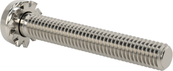 Paslanmaz Çelik Silindir Başlı Vidalar, Dış Dişli Kilit Pul, M3 x 0,5 mm Diş, 20 mm Uzunluk