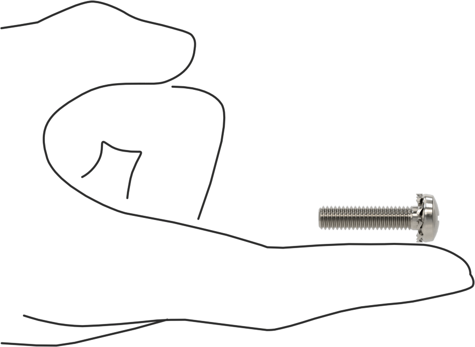 Paslanmaz Çelik Silindir Başlı Vidalar, Dış Dişli Kilit Pul ile, M6 x 1 mm Diş, 25 mm Uzunluk