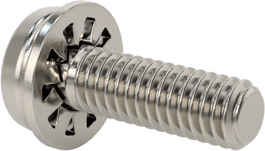 Paslanmaz Çelik Silindir Başlı Vidalar, İç Dişli Pullu, M2,5 x 0,45 mm Diş, 8 mm Uzunluk