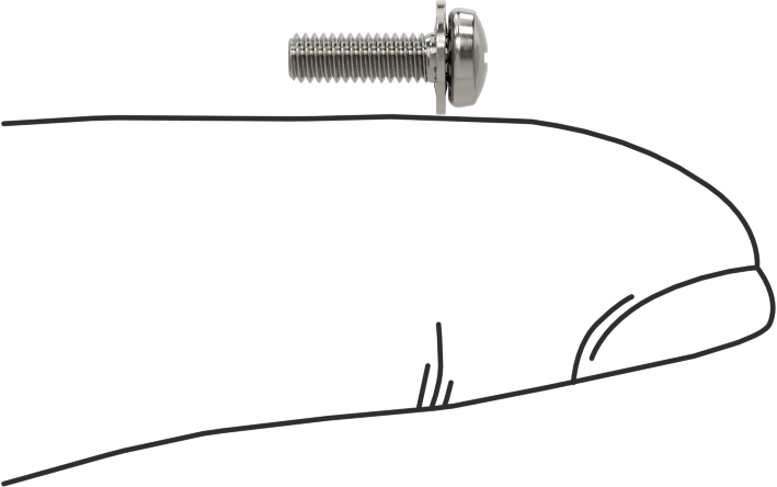 Paslanmaz Çelik Silindir Başlı Vidalar, İç Dişli Pullu, M2,5 x 0,45 mm Diş, 8 mm Uzunluk