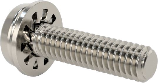 Paslanmaz Çelik Silindir Başlı Vidalar, İç Dişli Pullu, M2,5 x 0,45 mm Diş, 10 mm Uzunluk