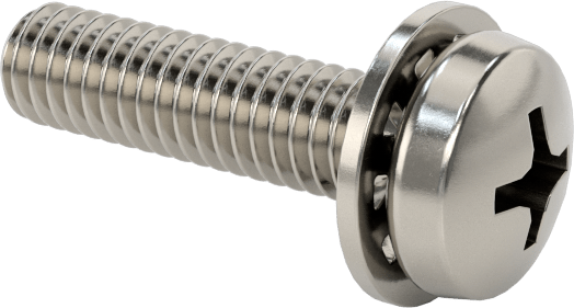 Paslanmaz Çelik Silindir Başlı Vidalar, İç Dişli Pullu, M2,5 x 0,45 mm Diş, 10 mm Uzunluk