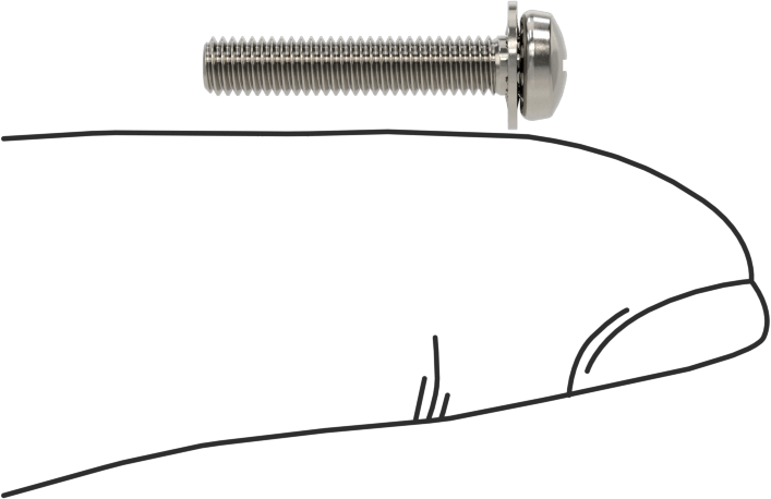 Paslanmaz Çelik Silindir Başlı Vidalar, İç Dişli Pullu, M3 x 0,5 mm Dişli, 16 mm Uzunluk
