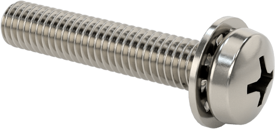Paslanmaz Çelik Silindir Başlı Vidalar, İç Dişli Pullu, M3 x 0,5 mm Dişli, 16 mm Uzunluk