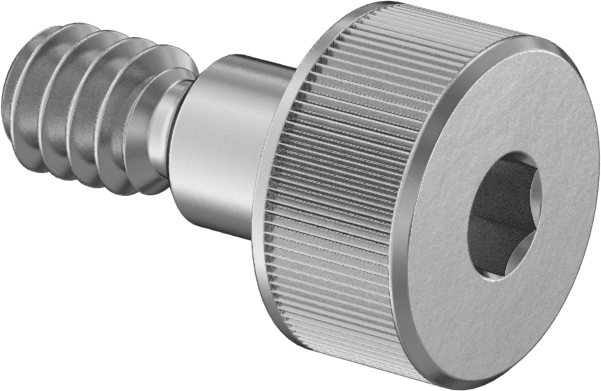 18-8 Paslanmaz Çelik Sol Dişli Omuzlu Vida, 1/8" Omuz Çapı, 1/8" Omuz Uzunluğu, 4-40 Diş