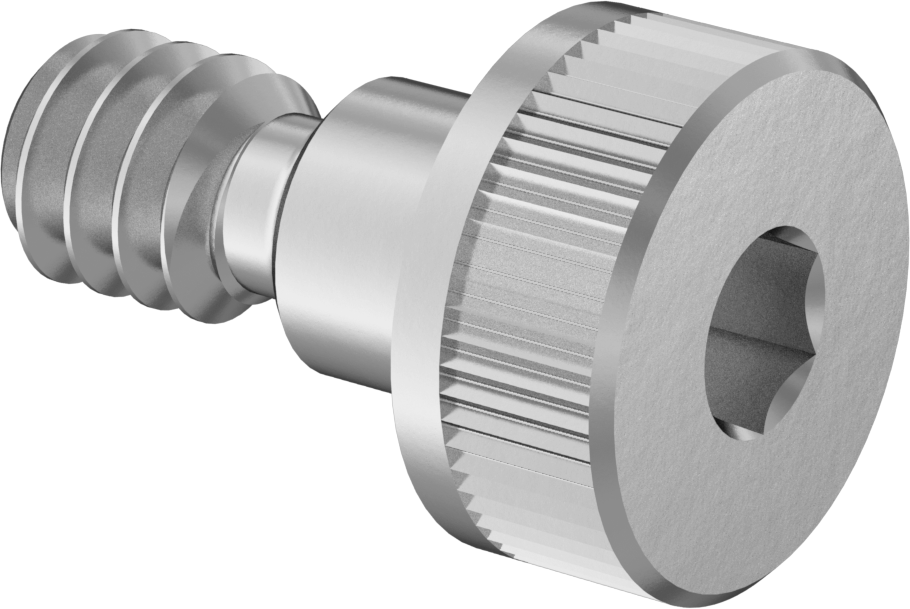18-8 Paslanmaz Çelik Sol Dişli Omuzlu Vida, 5/32" Omuz Çapı, 1/8" Omuz Uzunluğu, 6-32 Diş