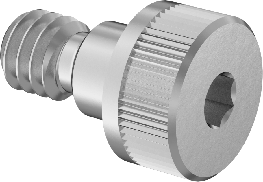 18-8 Paslanmaz Çelik Sol Dişli Omuzlu Vida, 3/16" Omuz Çapı, 1/8" Omuz Uzunluğu, 8-32 Diş