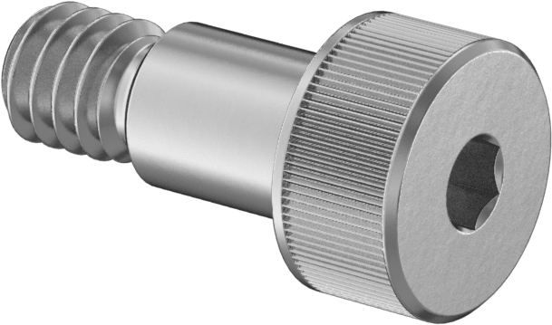 18-8 Paslanmaz Çelik Sol Dişli Omuzlu Vida, 3/16" Omuz Çapı, 1/4" Omuz Uzunluğu, 8-32 Diş