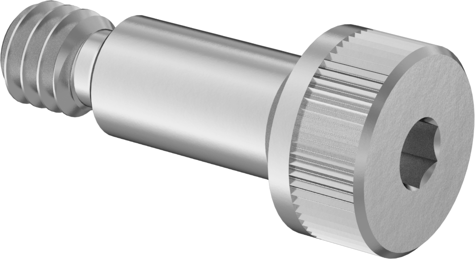 18-8 Paslanmaz Çelik Sol Dişli Omuzlu Vida, 3/16" Omuz Çapı, 3/8" Omuz Uzunluğu, 8-32 Diş