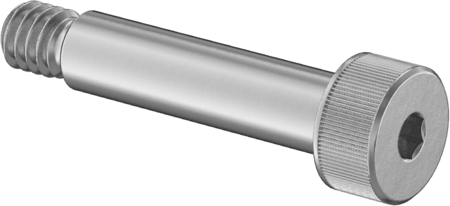 18-8 Paslanmaz Çelik Sol Dişli Omuzlu Vida, 3/16" Omuz Çapı, 3/4" Omuz Uzunluğu, 8-32 Diş