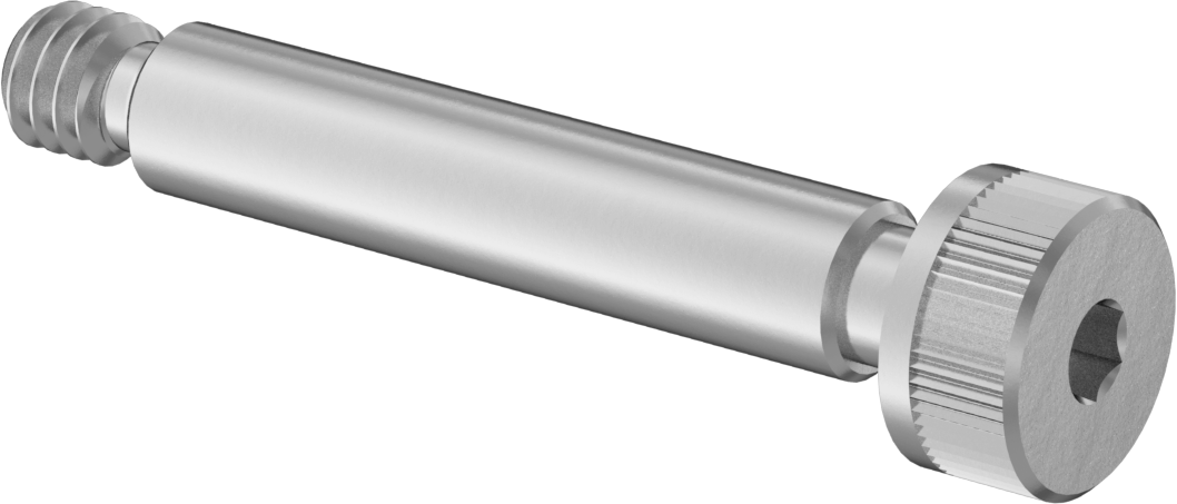18-8 Paslanmaz Çelik Sol Dişli Omuzlu Vida, 3/16" Omuz Çapı, 1" Omuz Uzunluğu, 8-32 Diş