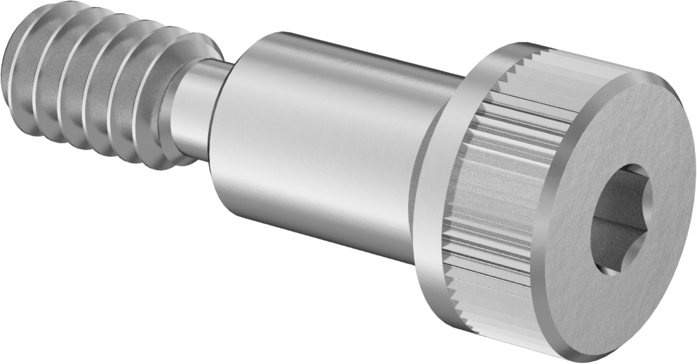 18-8 Paslanmaz Çelik Sol Dişli Omuzlu Vida, 1/4" Omuz Çapı, 3/8" Omuz Uzunluğu, 10-24 Diş