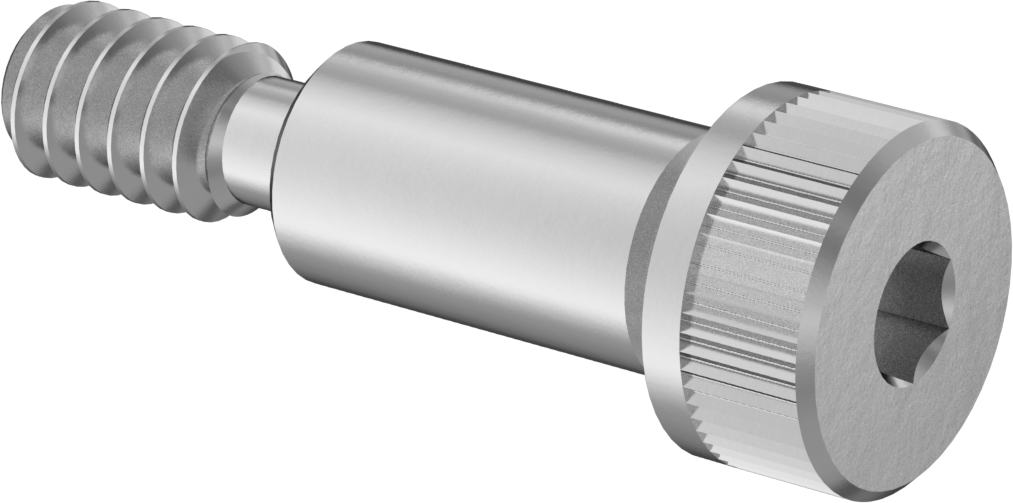 18-8 Paslanmaz Çelik Sol Dişli Omuzlu Vida, 1/4" Omuz Çapı, 1/2" Omuz Uzunluğu, 10-24 Diş