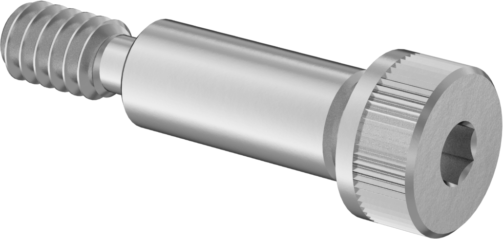 18-8 Paslanmaz Çelik Sol Dişli Omuzlu Vida, 1/4" Omuz Çapı, 5/8" Omuz Uzunluğu, 10-24 Diş