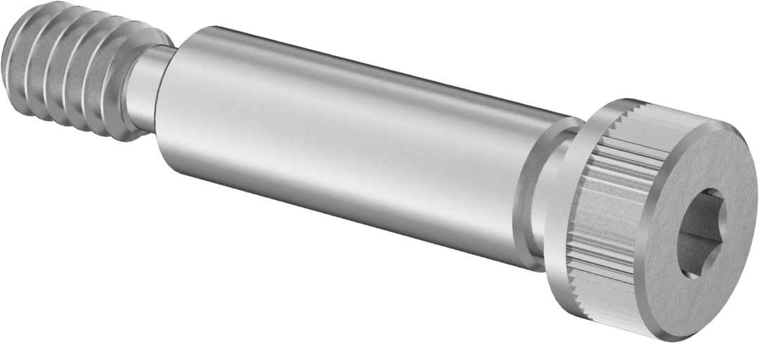 18-8 Paslanmaz Çelik Sol Dişli Omuzlu Vida, 5/16" Omuz Çapı, 1" Omuz Uzunluğu, 1/4"-20 Diş