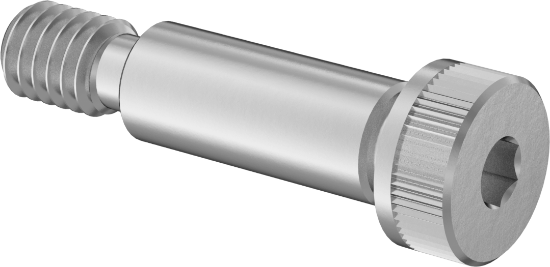 18-8 Paslanmaz Çelik Sol Dişli Omuzlu Vida, 3/8" Omuz Çapı, 1" Omuz Uzunluğu, 5/16"-18 Diş