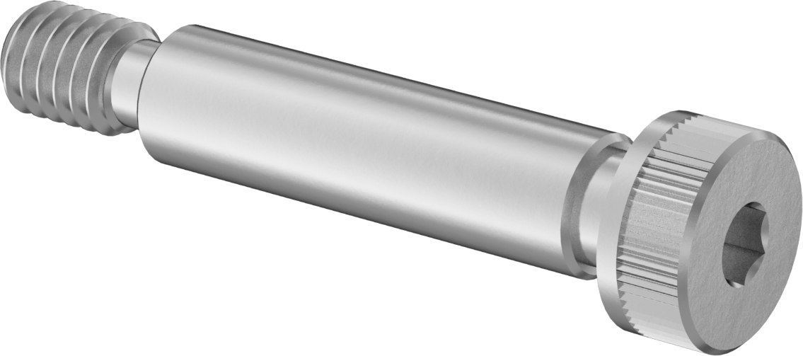 18-8 Paslanmaz Çelik Sol Dişli Omuzlu Vida, 3/8" Omuz Çapı, 1-1/2" Omuz Uzunluğu, 5/16"-18 Diş