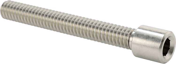Yüksek Profilli Soket Başlı Vida, 18-8 Paslanmaz Çelik, 1/4"-20 Diş Boyutu, 2" Uzunluk