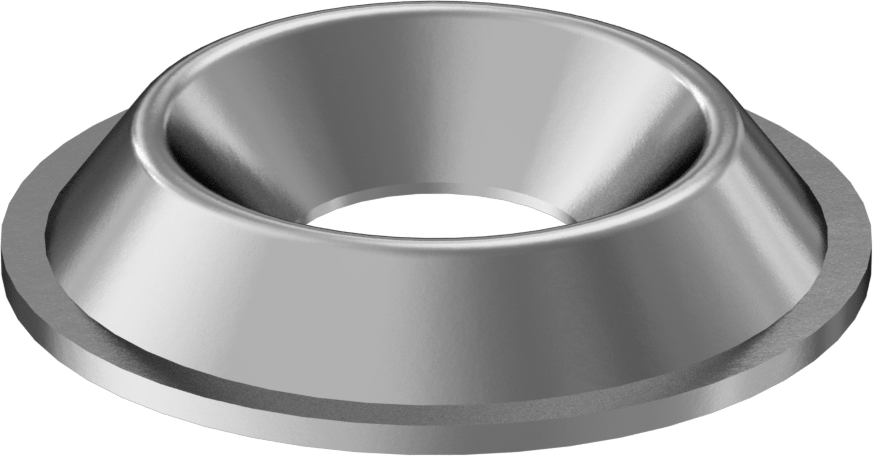 18-8 Paslanmaz Çelik Sonlandırma Pul, Flanşlı, 10 Numaralı Vida Boyutu, 0.25" ID, 0.703" OD