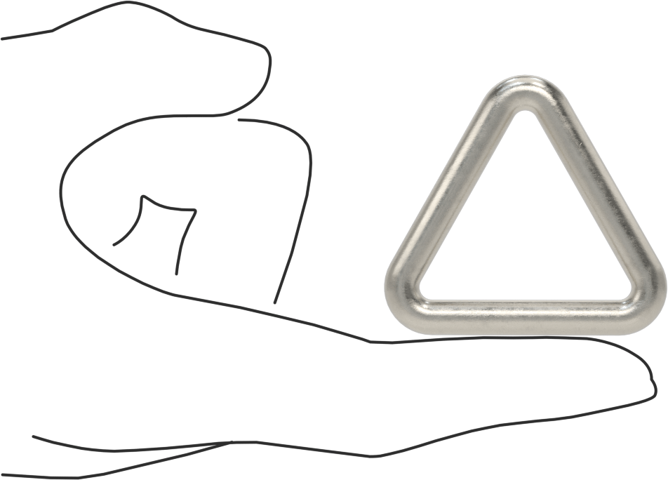 Üçgen Halka, 304 Paslanmaz Çelik, 1/4" Kalınlık