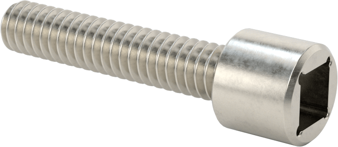 Kare Uçlu Anahtarlar için Soket Başlı Vida, 18-8 Paslanmaz Çelik, 1/4"-20 Diş Boyutu, 1-1/4" Uzunluk