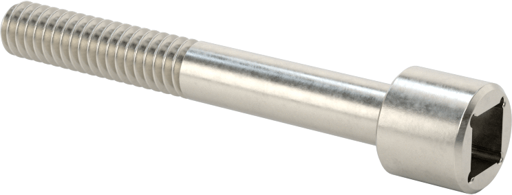 Kare Uçlu Anahtarlar için Soket Başlı Vida, 18-8 Paslanmaz Çelik, 1/4"-20 Diş Boyutu, 2" Uzunluk