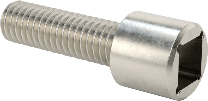 Kare Uçlu Anahtarlar için Soket Başlı Vida, 18-8 Paslanmaz Çelik, 3/8"-16 Diş Boyutu, 1-1/4" Uzunluk