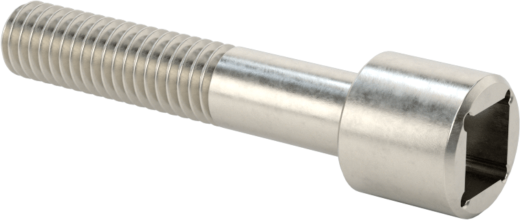 Kare Uçlu Anahtarlar için Soket Başlı Vida, 18-8 Paslanmaz Çelik, 3/8"-16 Diş Boyutu, 2" Uzunluk