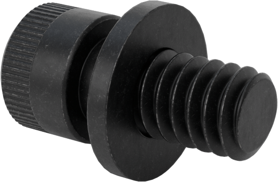 Düz Pullu Soket Başlı Vida, Siyah Oksitli Alaşımlı Çelik, 1/4"-20 Diş Boyutu, 1/2" Uzunluk