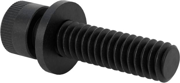 Düz Pullu Soket Başlı Vida, Siyah Oksitli Alaşımlı Çelik, 1/4"-20 Diş Boyutu, 1" Uzunluk