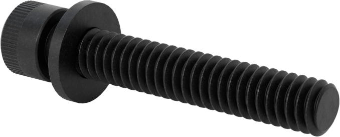 Düz Pullu Soket Başlı Vida, Siyah Oksitli Alaşımlı Çelik, 1/4"-20 Diş Boyutu, 1-1/2" Uzunluk