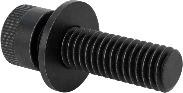 Düz Pullu Soket Başlı Vida, Siyah Oksitli Alaşımlı Çelik, 3/8"-16 Diş Boyutu, 1-1/4" Uzunluk