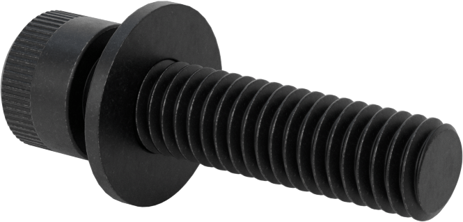 Düz Pullu Soket Başlı Vida, Siyah Oksitli Alaşımlı Çelik, 3/8"-16 Diş Boyutu, 1-1/2" Uzunluk