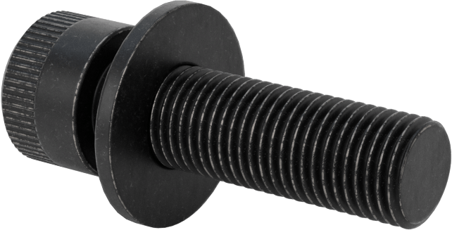 Düz Pullu Soket Başlı Vida, Siyah Oksitli Alaşımlı Çelik, 3/8"-24 Diş Boyutu, 1-1/4" Uzunluk