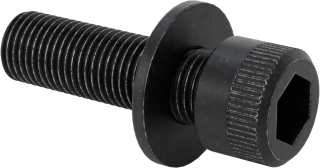 Düz Pullu Soket Başlı Vida, Siyah Oksitli Alaşımlı Çelik, 3/8"-24 Diş Boyutu, 1-1/4" Uzunluk