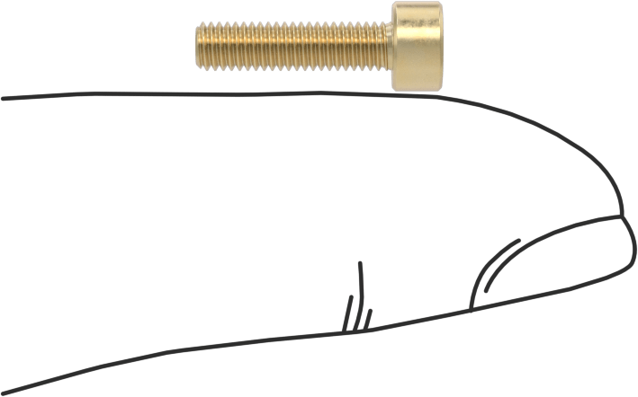 Pirinç Soket Başlı Vida, M3 x 0,50 mm Diş, 12 mm Uzunluk
