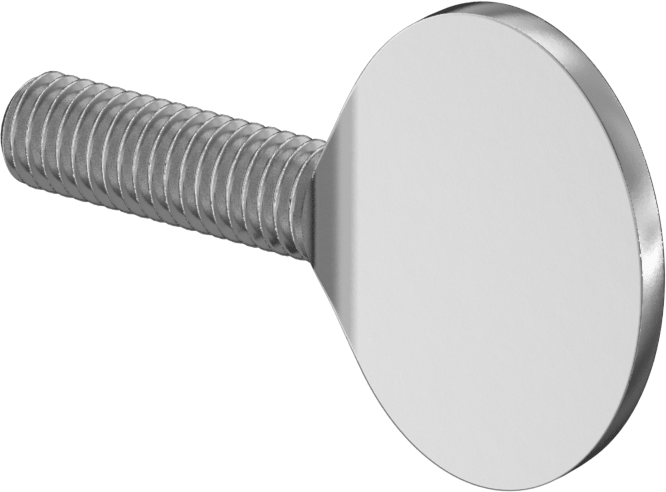 Demir Kürek Başlı Parmak Vidası, M5 x 0,8 mm Diş Boyutu, 16 mm Uzunluk