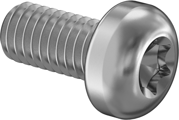 18-8 Paslanmaz Çelik Silindir Başlı Torx Vidalar, M3 x 0,50 mm Dişli Boyutu, 6 mm Uzunluk