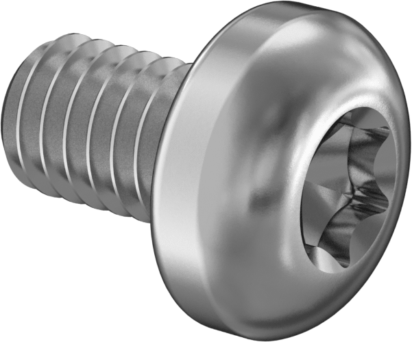 18-8 Paslanmaz Çelik Silindir Başlı Torx Vidalar, M4 x 0,70 mm Diş Boyutu, 6 mm Uzunluk