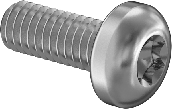 18-8 Paslanmaz Çelik Silindir Başlı Torx Vidalar, M4 x 0,70 mm Diş Boyutu, 10 mm Uzunluk