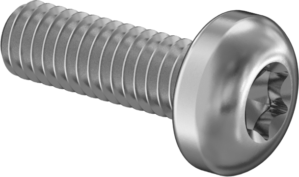 18-8 Paslanmaz Çelik Silindir Başlı Torx Vidalar, M4 x 0,70 mm Diş Boyutu, 12 mm Uzunluk