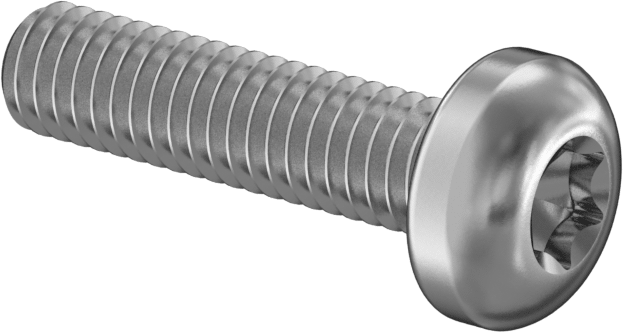 18-8 Paslanmaz Çelik Silindir Başlı Torx Vidalar, M4 x 0,70 mm Diş Boyutu, 16 mm Uzunluk