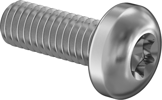 18-8 Paslanmaz Çelik Silindir Başlı Torx Vidalar, M6 x 1,00 mm Diş Boyutu, 16 mm Uzunluk