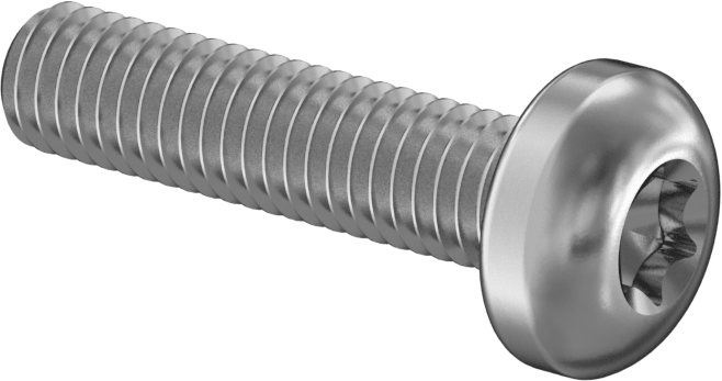 18-8 Paslanmaz Çelik Silindir Başlı Torx Vidalar, M6 x 1,00 mm Diş Boyutu, 25 mm Uzunluk