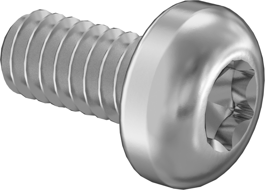 18-8 Paslanmaz Çelik Silindir Başlı Torx Vidalar, M2 x 0,40 mm Diş Boyutu, 4 mm Uzunluk