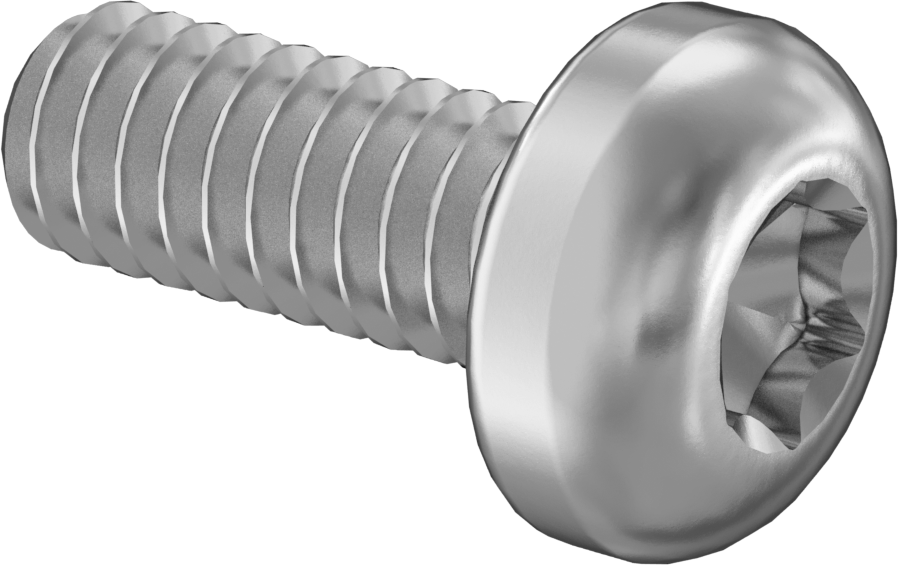 18-8 Paslanmaz Çelik Silindir Başlı Torx Vidalar, M2 x 0,40 mm Diş Boyutu, 5 mm Uzunluk