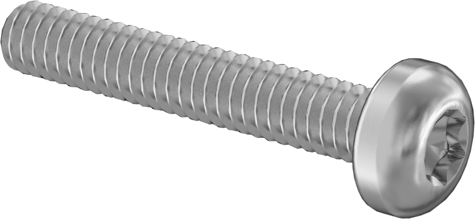 18-8 Paslanmaz Çelik Silindir Başlı Torx Vidalar, M2 x 0,40 mm Diş Boyutu, 12 mm Uzunluk